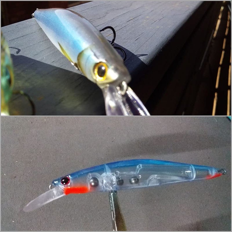 wLure 10 Blank Unpainted Minnow Crankbait Topwater Lipless Jerkbait Fishing Lures V3 (UPM673P10) - Image 5